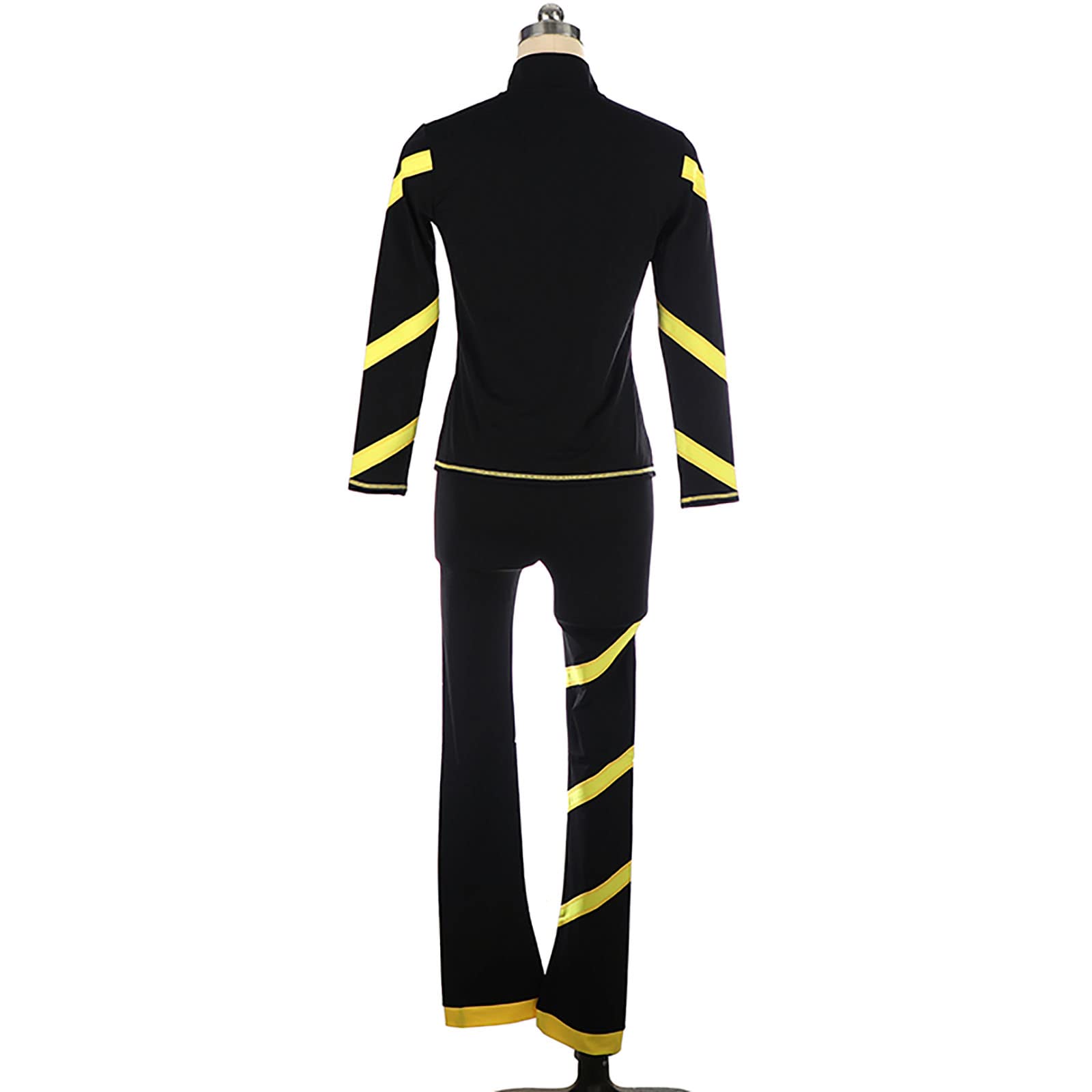 Conjuntos de Chaqueta y Pantalones de Patinaje sobre Hielo para Mujer Traje de Patinaje Artístico, Entrenamiento Competencia Ropa de Patinaje(Size:3XS,Color:Amarillo)