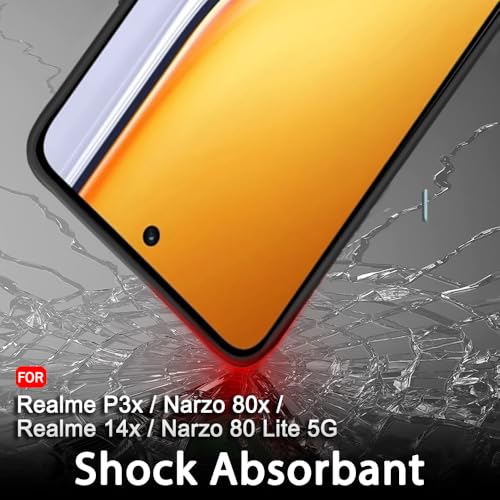 Image of TheGiftKart Sleek Back Cover Case for Realme P3x / Narzo 80x / Realme 14x / Narzo 80 Lite 5G | Slim Fit Protective Design | Ultra Matte Finish | Camera Protection Bump | Soft Case (Silicone, Black)