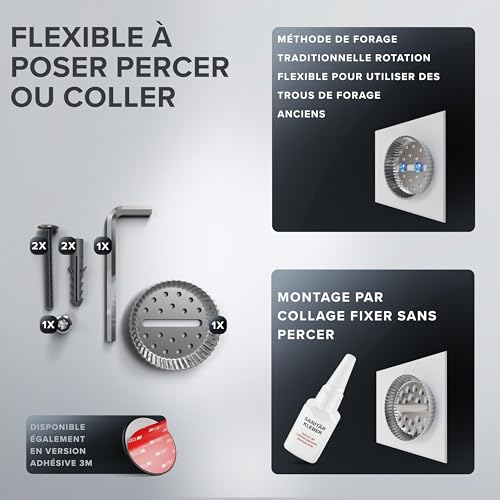 Barre de serviette télescopique Lyngvig double pour coller