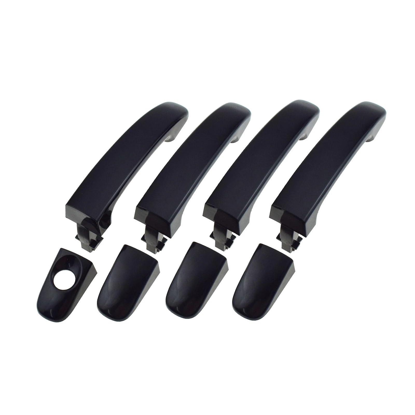 Pacsci 4Pcs A Kit Car Outer Door Handle For Ranger For Everest T6 T7 For Mazda Bt50 2012-2020 Black Exterior Door Handle Front Rear Left Right Side(4Pcs A Kit)