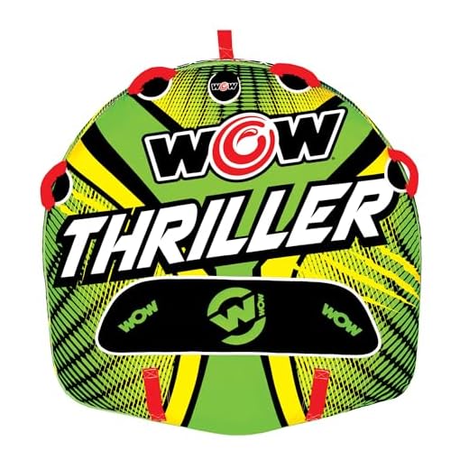 WOW Watersports Thriller Deck Tube Water Towable Tube Inflatable Boat Tube, Wild Wake Action - Water Sports Inflatables - Towable Tube for Boating 1 Person
