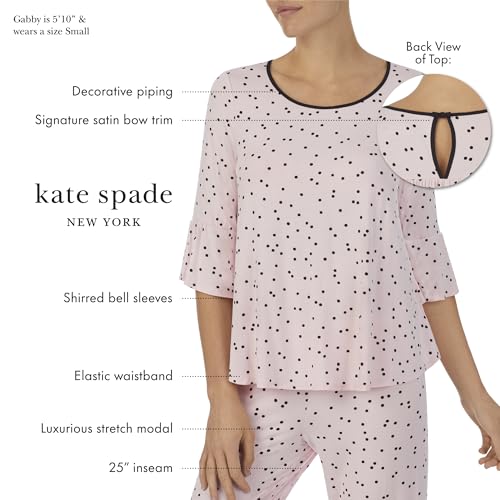 Image of kate spade new york Short Sleeve Cropped Pant PJ Set