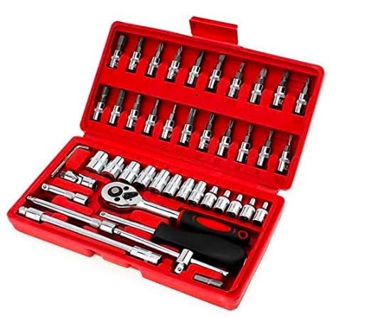 AASHA DISTRIBUTOR 46-in-1 Tool Kit Tool Kit for Home Use Tools Kit Spanner Set Socket Set Wrench Set Tools Set Hand Tools Bike Tool Kit Set Socket Wrench Set Spanner All Size(A_D_1547018) 4