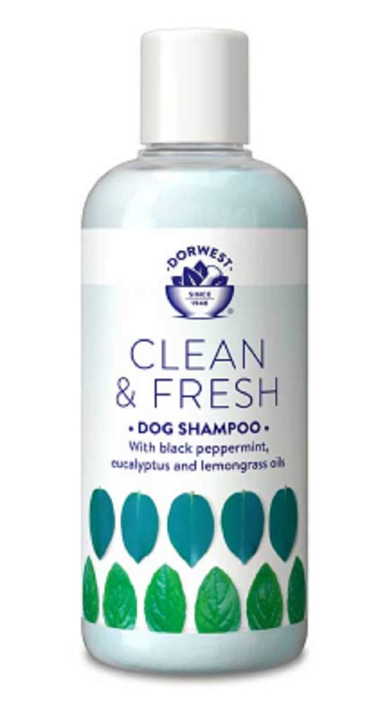 DORWEST Clean & Fresh Shampoo for Dogs, 250ml, All-Natural Pet Shampoo – Sensitive Aloe Vera Formula with Lemongrass, Eucalyptus & Black Peppermint to Deter Parasites, CF250