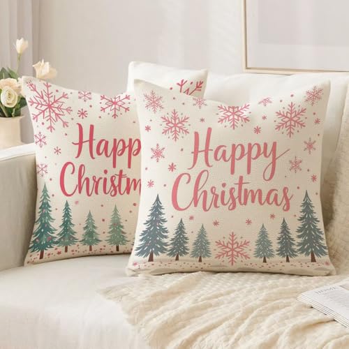 Housse coussin Noël 60x60 imperméable avec fermeture éclair