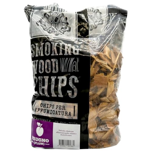 CHIPS PRUGNO - PLUM - Legna per affumicatura HARDCORE BARBECUE essenza alla prugna - Pezzi di legno per affumicare dal sapore rotondo- Circa 500-700 gr