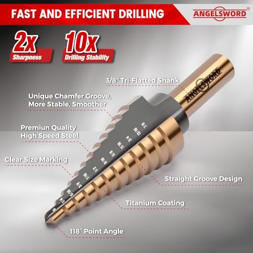 ANGELSWORD HSS Step Drill Bit Set