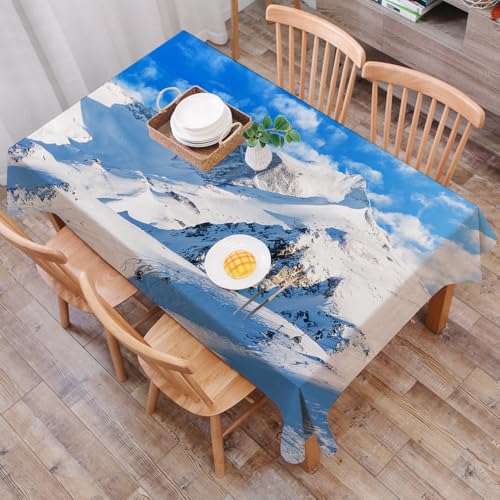 DALEXHM Nappe Rectangulaire 137x183 cm Nappe Exterieur Imperméable Anti-tâche Protection de Table pour Salle à Mangerr,Lac, Paysage de Montagne, Piste de...