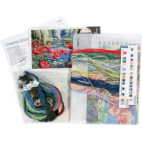 Kit Canevas Coquelicots au Bord du Lac Dimensions aux finitions d'exception - 3