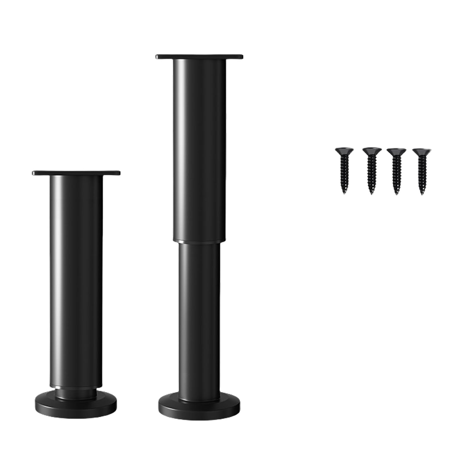 of 2 Height Adjustable Furniture Legs with Shock Absorbing Pad Anti Slip Feet for Bed Chairs & Tables Adjustable Furniture Legs