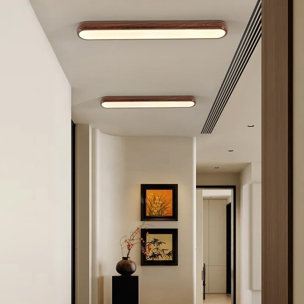 Modern LED Ceiling Lamp,Long Strip Chandeliers Linear Ceiling Light 3-Color Dimming Flush Mount Ceiling Lighting Fixture, for Bedroom Hallway Kitchen Living Room Office(100cm)