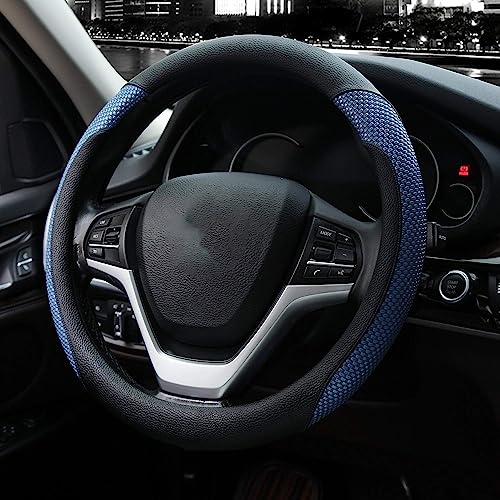Image of Valleycomfy Steering Wheel Cover with Microfiber Leather for Car Truck SUV 15 inch (Blue)