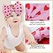 ONENINEDREAM 6'' Large Valentines Bow Baby Headbands Handmade Hairbands with Bows High Stretchy Soft Nylon Headbands Baby Hair Accessories for Infant Baby Girls Red Light Pink Heart