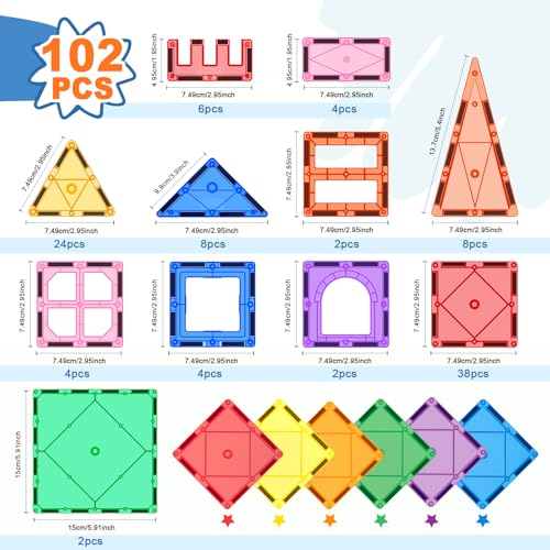 Soyee 102-Piece Magnetic Tiles Building Set — view 2