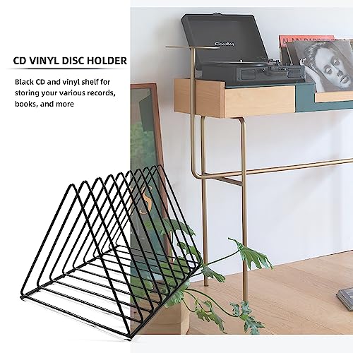 AZKEEGREY 2 Stück Metall Zeitschriftenständer, Desktop Schallplatten Aufbewahrung, 9 Steckplätze Vinyl Halter für Vinyl Schallplattenständer, Büro, Dokumente, Magazin