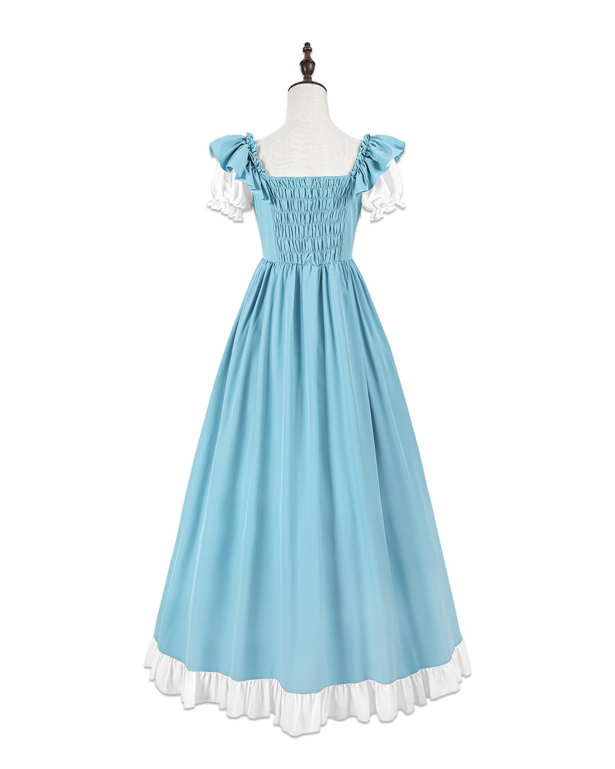 CR ROLECOS Womens Medieval Dress Renaissance Dress Short Sleeves Victorian Costume For Women Halloween Costume Light Blue M - Image 2