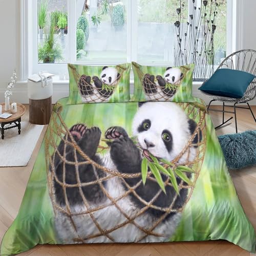 Housse de couette panda 3D en microfibre douce, idée cadeau ado