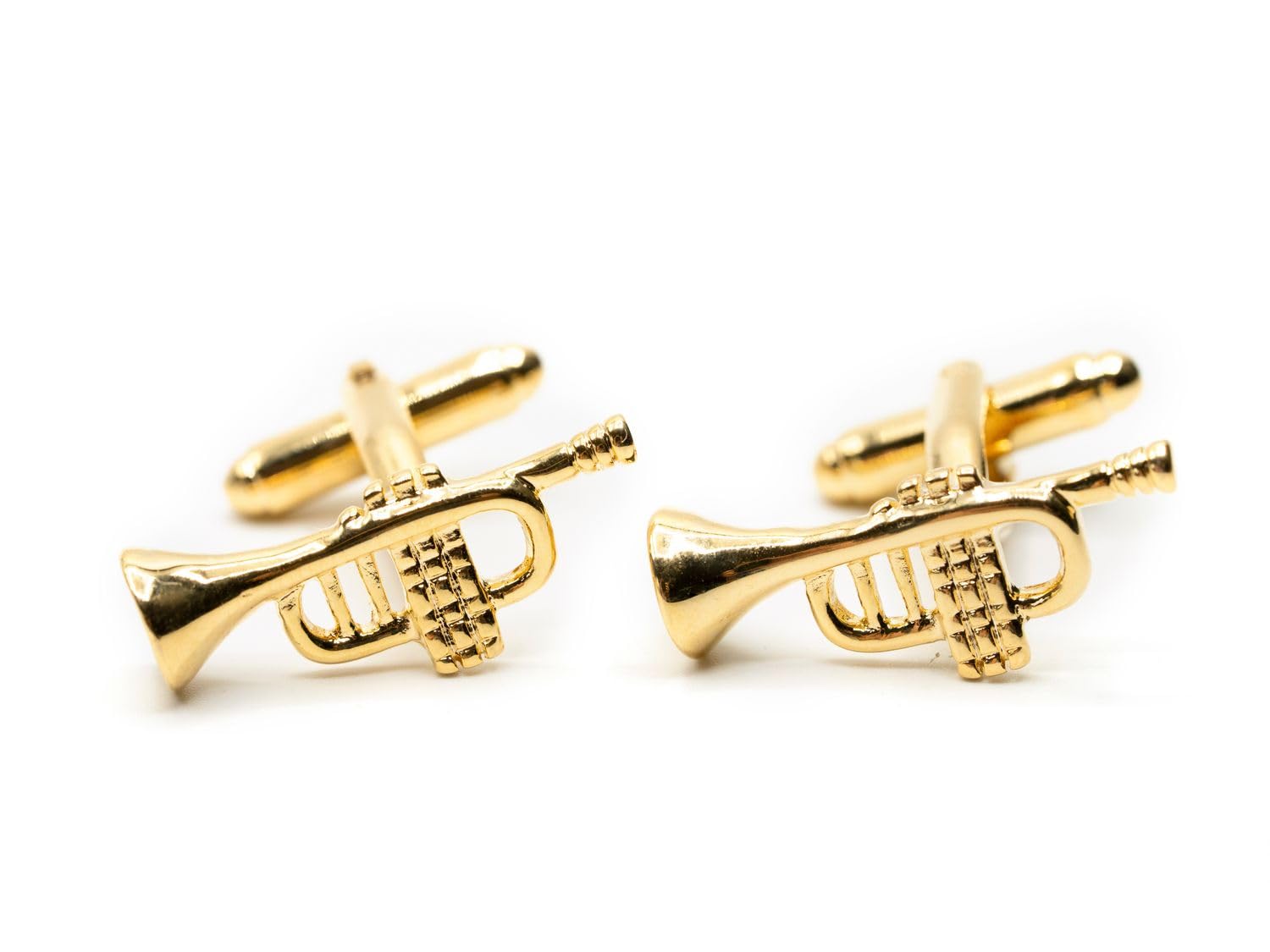 Miniblings Trompete Manschettenknöpfe Instrument Band Bläser Musik Gold - Origineller Modeschmuck | Herrenschmuck Manschettenknopf Hemdknöpfe Cufflinks I Holzbox inklusive