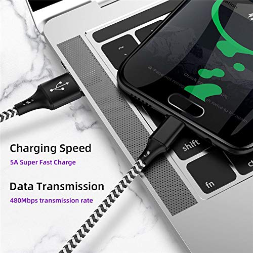 Câble USB C HEAXEA - Câble USB de type C (5 A max) en nylon tressé - Câble de charge rapide USB C (1 m, violet)