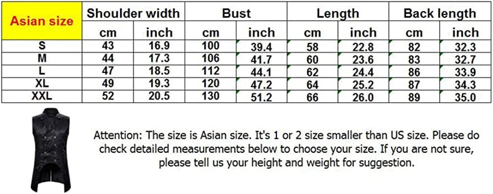 Hommes Victorien Steampunk Vintage Gilet Long Court Smoking Double Boutonnage Performance Usure Gothique médiéval Queue Manteau Costume