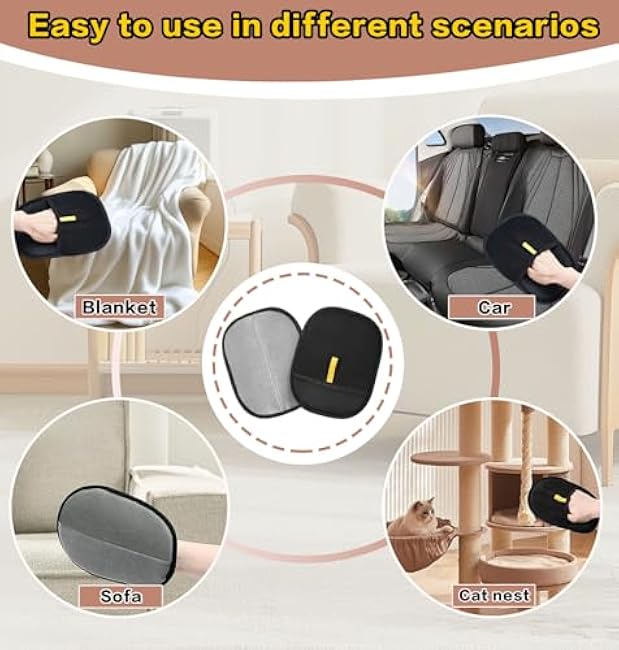 Pet Hair Remover Gloves, Reusable Electrostatic Cat Dog Pet Hair Removal Glove, Whashable Static Cat Grooming Gloves for Furniture, Carpet, Couch, Car Seat-xSm5jLoj