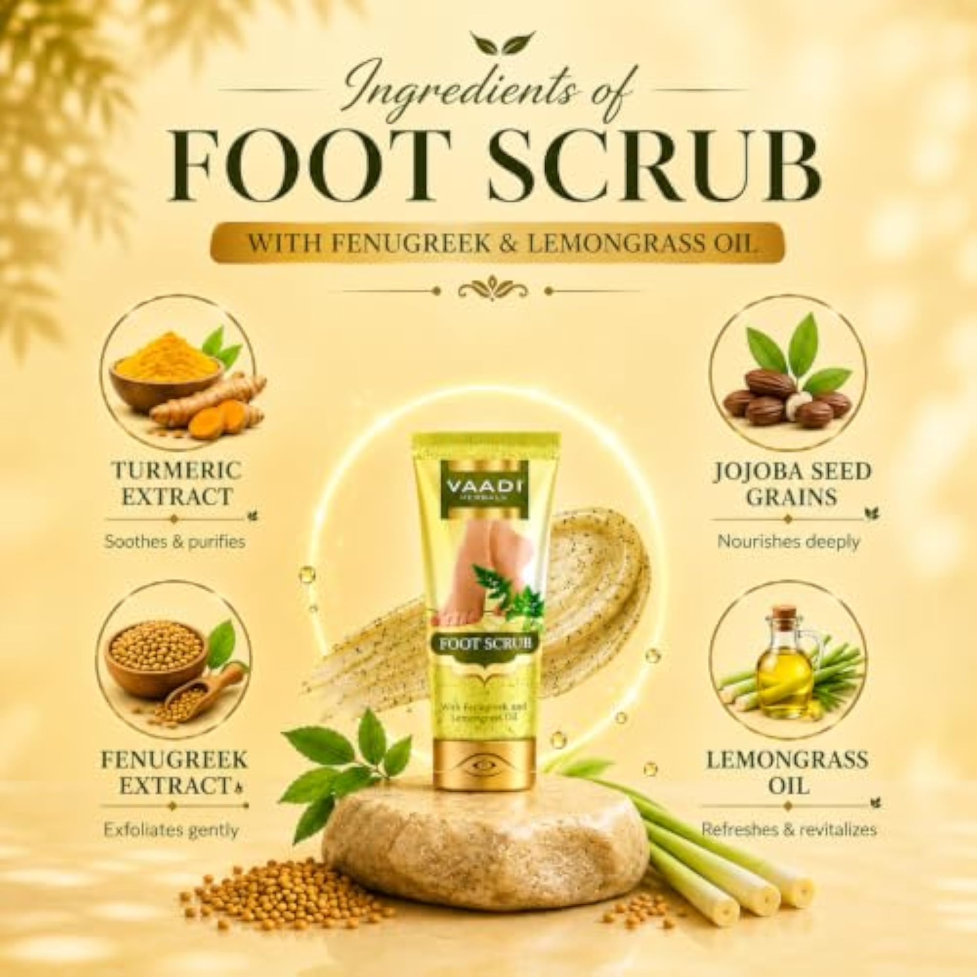 Fenugreek and Lemongrass Oil Foot Scrub, 110g x 2