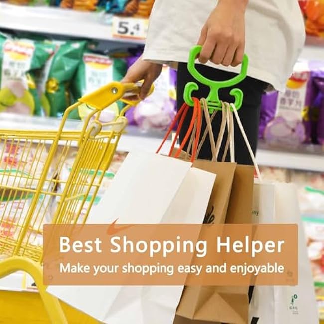 2-Pack Multi Purpose Heavy Duty Handle Holder Carrier, Plastic Grocery Bag Carrier Holder with Comfort Grip, Supports Up to 100lbs, Ergonomic Shopping Bag Handle for Shopping Bags, Buckets