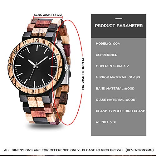 Tiong-Wood-Watch-Handmade-Bamboo-Analog-Quartz-Foldover-Clasp-Wood-Strap-Wooden-Watches-for-Men-Christmas-Thanksgiving-Birthday-Gift-Fathers-Days