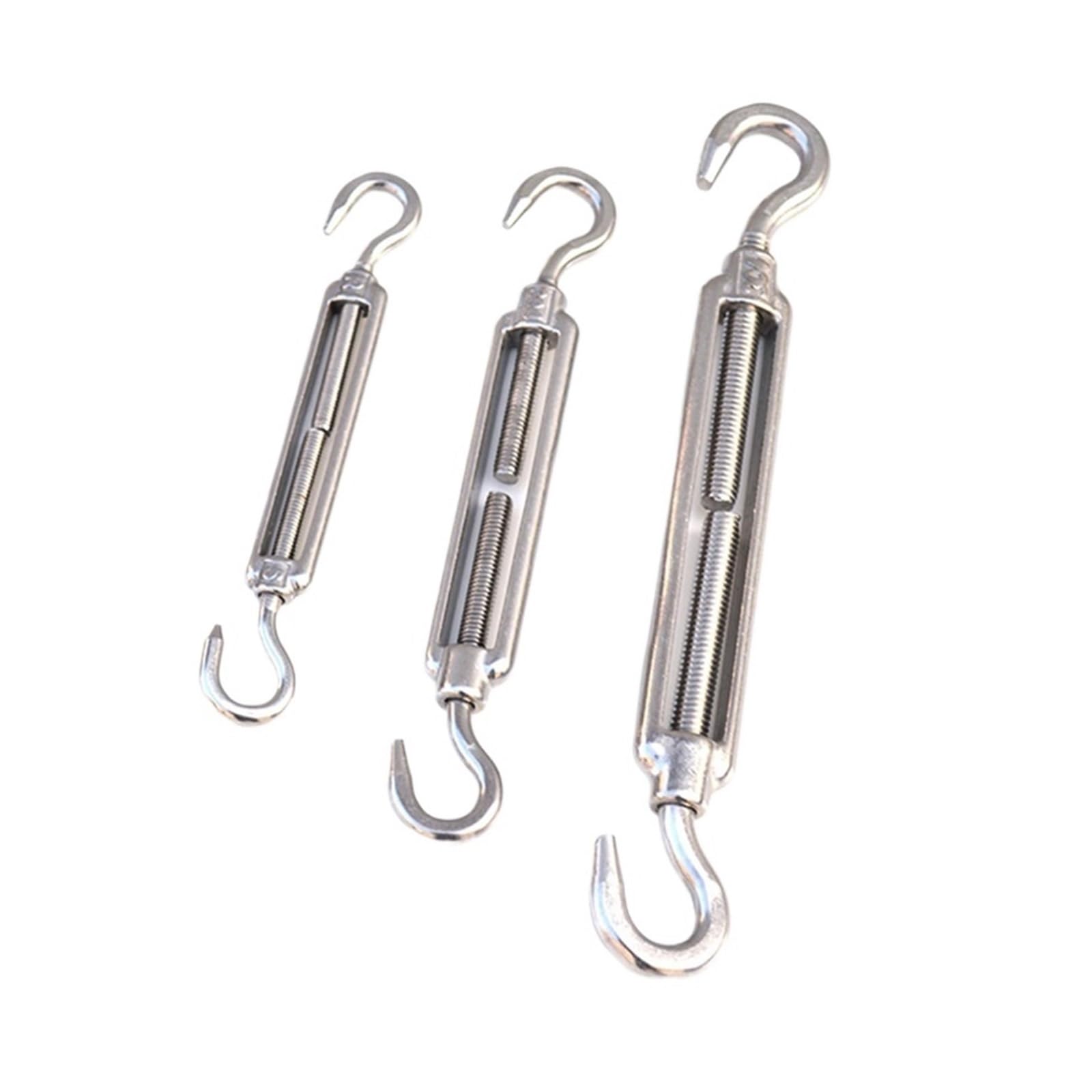 YDHSIKK Turnbuckle Wire Tensioner, 316 Stainless Steel Turnbuckle Wire Rope Tensioner Hook And Eye Adjustable M4-M8(Eye - Eye,M6)