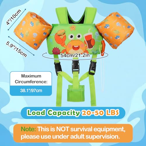 Image of MoKo Toddler Arm Floaties 20-50lbs, Swim Vest Water Wings for Kids Pool