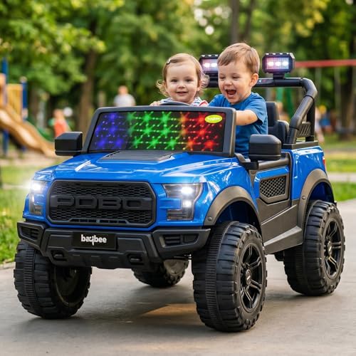 Bronco Baby Battery Operated Jeep for Kids | Ride on Toy Electric Car with LED Lights & Music | Rechargeable Battery Big Cars with Parental Control | 