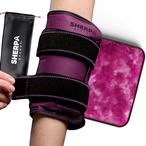 Image of Medium Gel Ice Packs for Injuries Reusable Wrap with Straps - Hot and Cold Pack for Pain Relief, Tennis Elbow, Ankle, Foot, Hand - 8 inch x 12 inch - Purple