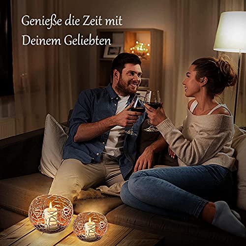 Kandelaar 3-delige set, kandelaar goudkleurig metaal kandelaar voor woonkamer slaapkamer vintage decoratie, bruiloft banket Kerstmis kandelaar 9 x 9 cm /13 x 13 cm /17 x 17 cm - Image 6