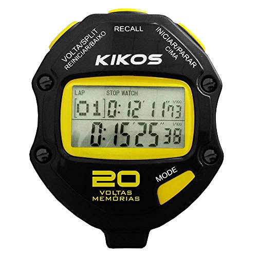 Chronomètre Kikos 20 Lap CR20 noir et jaune avec double minuterie de comptage