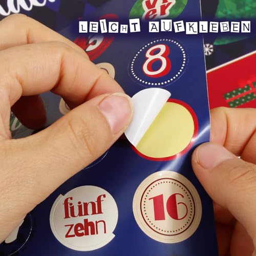 BOFUNX Adventskalender Bastelset für Bierkasten Männer Adventskalender Bier Advents Banderole für Bierkasten mit 24 Aufkleber für Kronkorken Bierchen Advent Weihnachten Geschenk