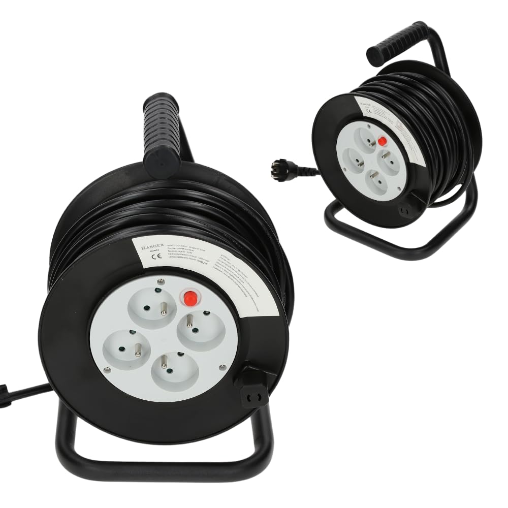 Enrouleur électrique 25m H05VV-F 3G 1,5mm2 - HANGER - 600002