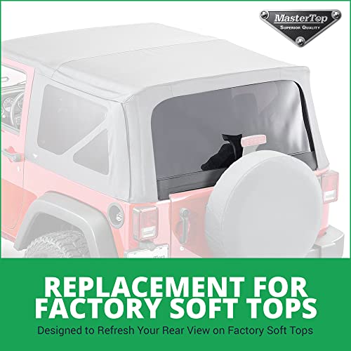 MasterTop Soft Top Rear Window Replacement, Fits Jeep Wrangler JK 20102018 Jeep JK Rear Window
