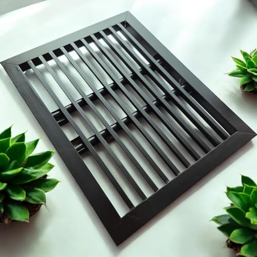 Image of Aluminium Powder Coated Grill, ac, hvac, ventilation grill, home,lReturn Air Grill for Wall, Sidewall and Ceiling (BLACK, 8 inch*6 inch)