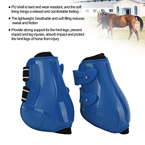 Beschermende hoefschoenen voor paarden, elastisch Verminder schade Ademende achterbeenlaarzen voor alle weersomstandigheden(Blauwe achterpoten, extra groot) - Afbeelding 6