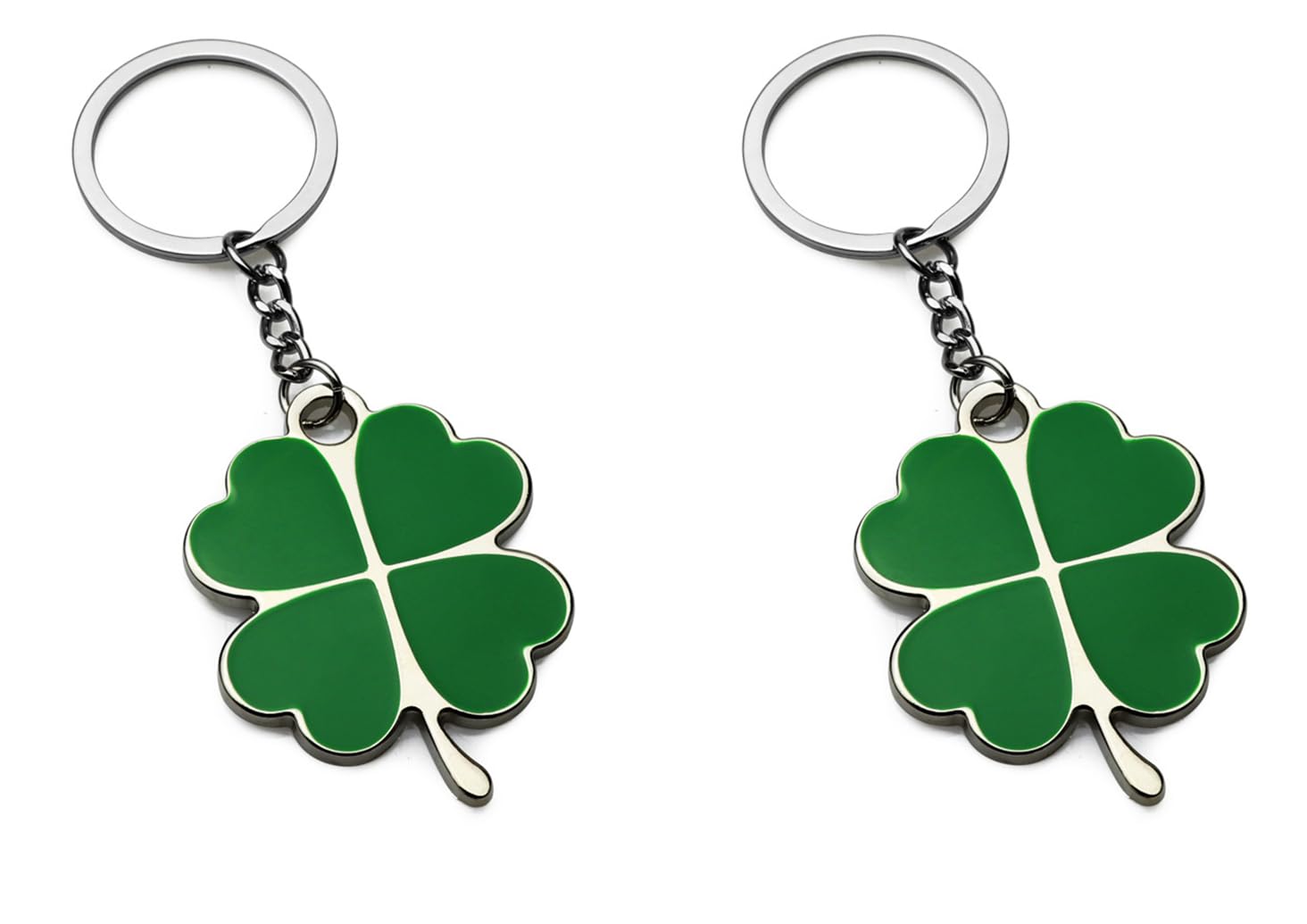 QueqinQueqin 2 pcs Lucky Four Leaf Clover Keychain