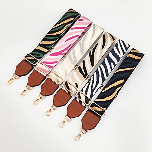 Image of Wide Purse Strap Zebra Pattern Adjustable Crossbody Shoulder Bag Strap Replacement Extender