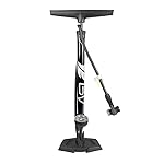 BV Bicycle Pump Durable Steel Bike Floor Pump 17/24 inch Smart Valve Head, 160 psi, Automatically Reversible Presta and Schrader (Black- Full Size)