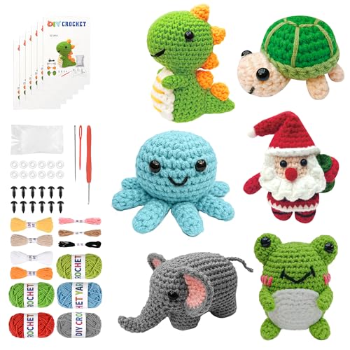 6Pcs Crochet Kit for Beginners, 2026 DIY Craft for Adults and Kid...