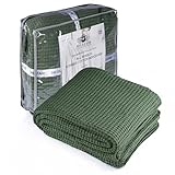 HILLFAIR 100% Combed Cotton Blanket– Twin Size Bed Blankets– Warm Soft All Season Breathable Lightweight Summer Blankets– Waffle Weave Home Decor Bed Blanket: Olive