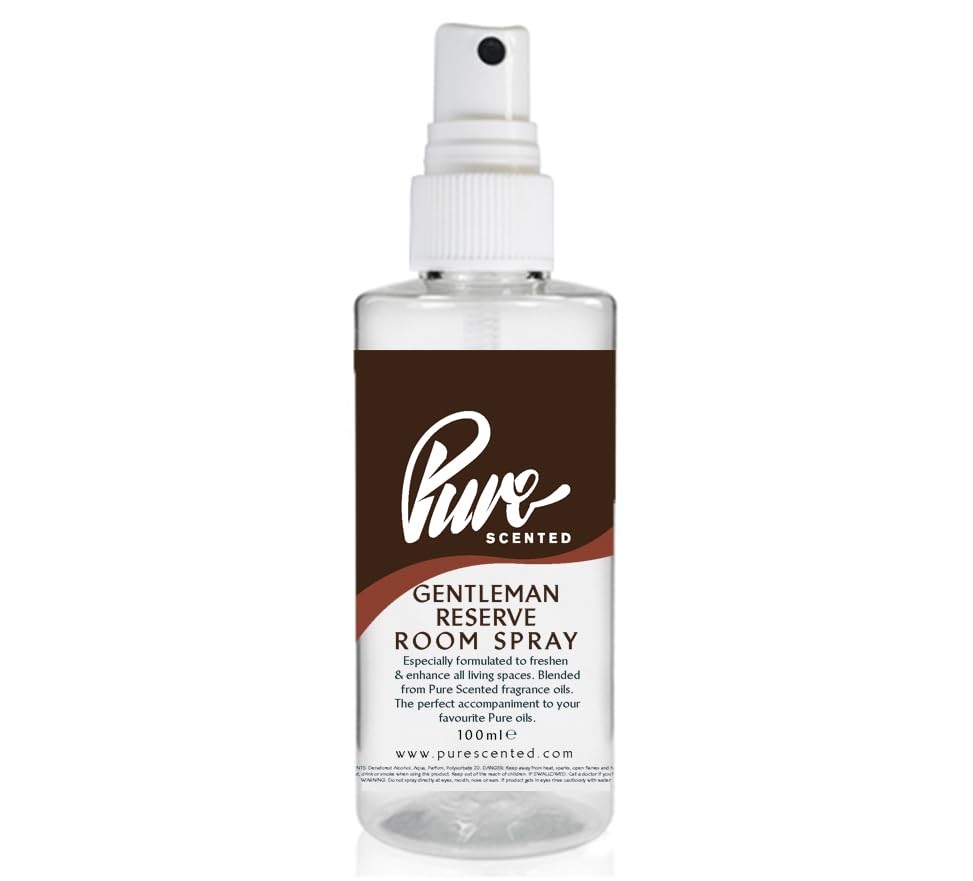 "Pure Scented 100ml Room & Fabric Sprays Suitable For Home, Car, Caravan, Work, Gym Bags, Odour Eliminators (1 x 100ml, Gentleman Reserve)"