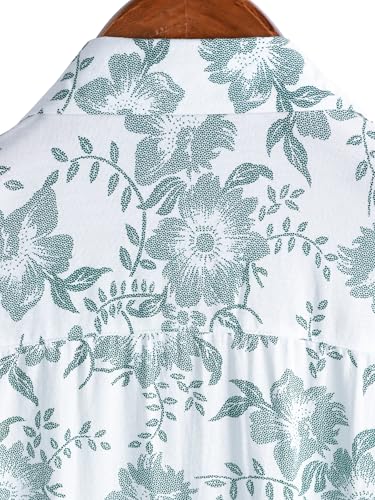 Image of JOTOOK Mens Hawaiian Shirt Short Sleeve Button Down Tropical Shirts Casual Floral Summer Beach Shirt