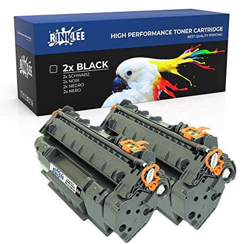RINKLEE Q5949A Q7553A CRG 715 708 Cartouche Toner Compatible pour HP Laserjet 3390 3392 1320 1320n 1320tn 1320nw M272nf M2727nfs P2014 P2015 P2015d P208 15dn I SENSYS LBP3300 LBP3310, Lot de 2 Noir Cover