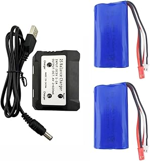 Fytoo 2PCS 7.4V 1500mah Lithium Battery &1PCS 2 in 1 Charger for UD1601 UD1602 SG1603 SG1604 1:16 Four-Wheel Drive high-Speed Drift Car Lithium Battery Remote Control Flat Sports Car Accessories