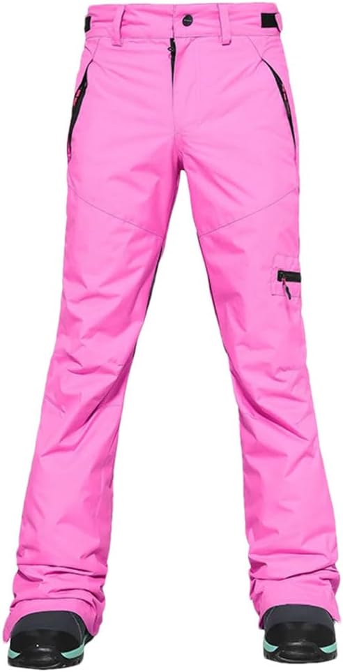 Insulated Snow Pants for Women, Outdoor Hiking Ski Pants, Thickened Snowboard Zipper Bottom Leg Pants