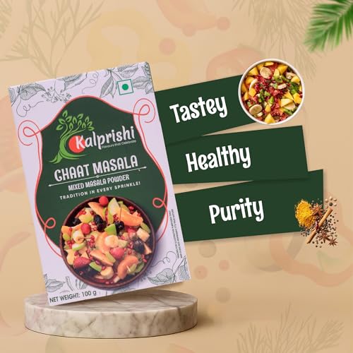 Image of Kalprishi Chat Masala 500g Each (100 g x Pack of 5) | Natural Chat Masala with No Added Flavours and Colours | Chaat Masala Powder for Fruits, Snacks & Indian Dishes | Tangy Spice Mix | Kalprishi Chaat Masala for Chaat, Salad & More